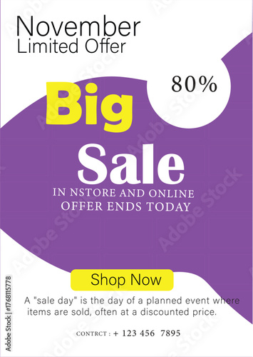 Flat black friday vertical poster template