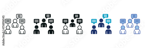 Conversation Icon Set Consisting of Multiple Styles Vector Illustration