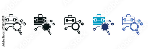 Job Icon Set Consisting of Multiple Styles Vector Illustration