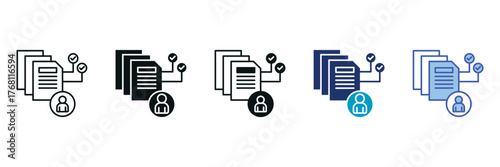 Resume Icon Set Consisting of Multiple Styles Vector Illustration