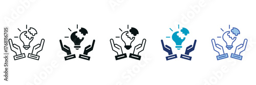 Problem Solving Icon Set Consisting of Multiple Styles Vector Illustration