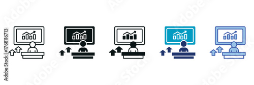 Advanced Training Icon Set Consisting of Multiple Styles Vector Illustration