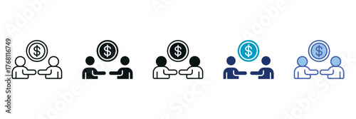 Negotiation Icon Set Consisting of Multiple Styles Vector Illustration
