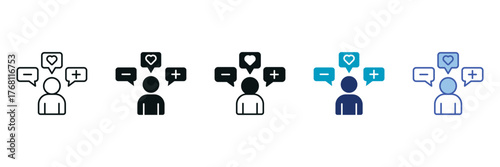 Attitude Icon Set Consisting of Multiple Styles Vector Illustration