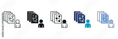 Strategy Icon Set Consisting of Multiple Styles Vector Illustration