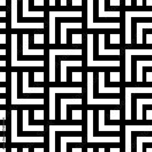 seamless geometric background. Minimalist Geometric Labyrinth Vector Design