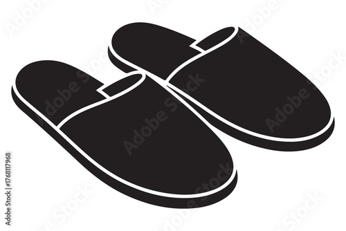 Flip flops vector  minimalist slipper silhouette
