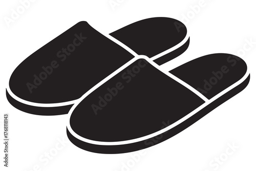 Flip flops vector  minimalist slipper silhouette
