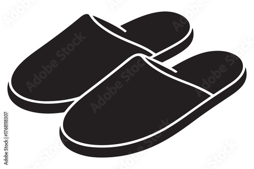 Flip flops vector  minimalist slipper silhouette
