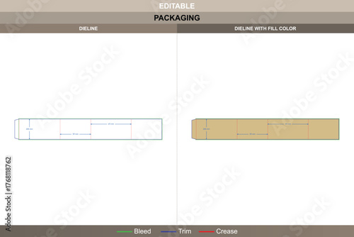 Slide type box dieline built with vector precision to support smooth printing and practical packaging panels guided by a clean die line layout for steady product storage