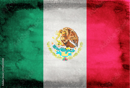 メキシコ　国　旗　和紙　背景