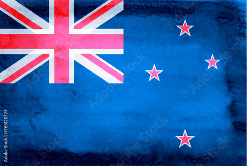 ニュージーランド　国　旗　和紙　背景