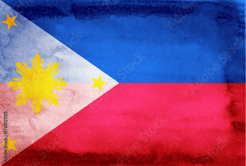 フィリピン　国　旗　和紙　背景