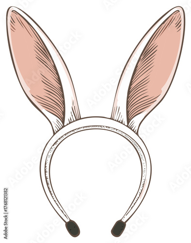 Illustration of Easter bunny ear headband