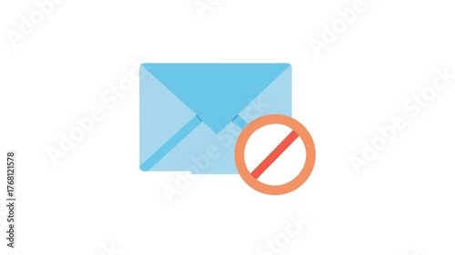 Blocked email delivery icon showing communication problems concept