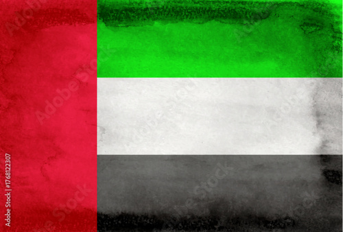 アラブ首長国連邦　国　旗　和紙　背景