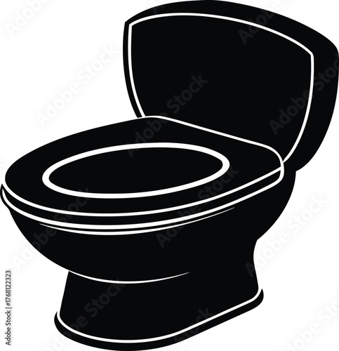 Toilet seat silhouette vector