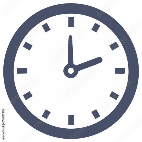 Minimalist icon of a clock face with hands indicating the time