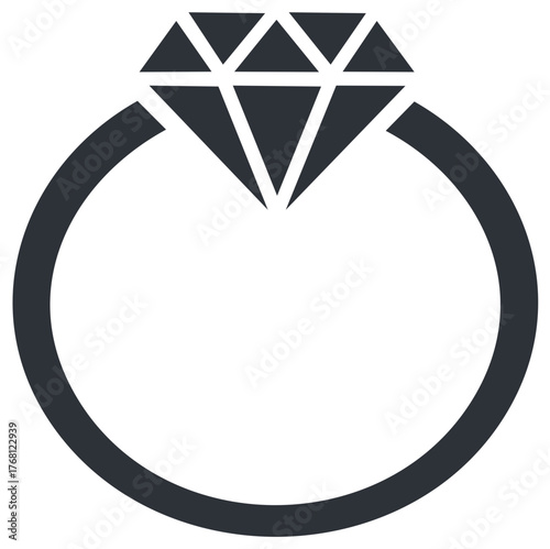 Elegant Wedding Ring with Sparkling Diamond Icon for Commitment and Jewelry Design