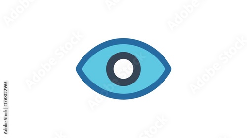 Abstract eye icon with blue tones on White Background