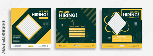 We Are Hiring Social Media Post Template Set - Modern Job Vacancy Banner for Business