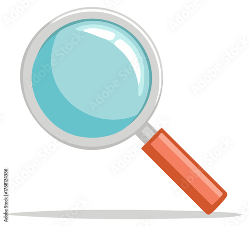 Cartoon Magnifying Glass Illustration, Vector of a Research Lens