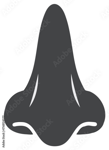 Minimalist Dark Gray Human Nose Silhouette Icon