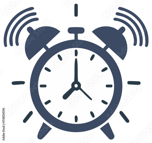Ringing alarm clock icon symbolizing wake up time and alerts