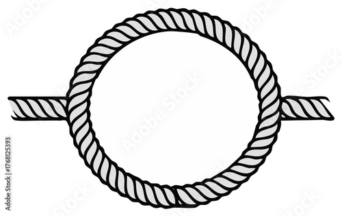 Circular twisted rope frame with nautical knot vector graphic for a border or logo element