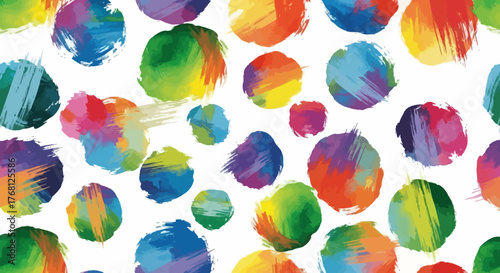 Energetic watercolor circles burst with vibrant hues on a crisp white canvas creating a visually