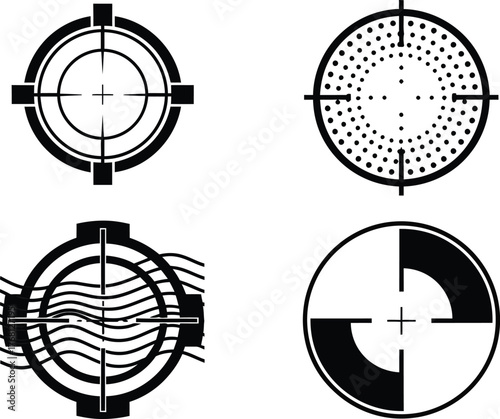 Collection of target crosshairs vector illustration sniper aim scope editable stock