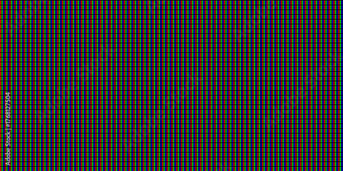 Close up RGB screen pattern with red, green, and blue subpixels in vertical stripes, ideal for tech backgrounds, display concepts, or digital interface themes.