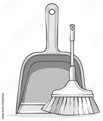 Dustpan and brush set for cleaning and tidying up household chores