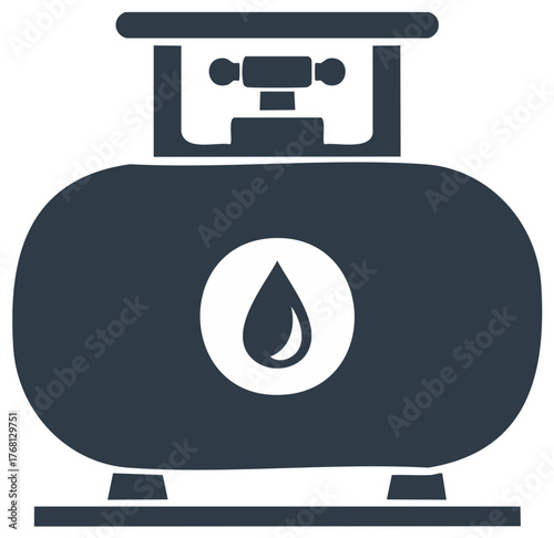 Propane tank vector icon illustration for fuel gas, energy, heating systems