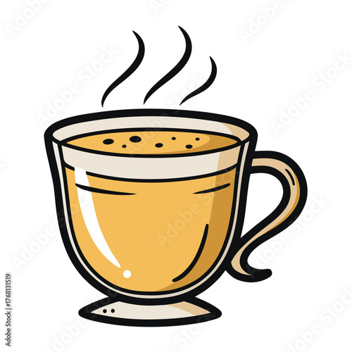 A cup of masala chai with steam rising above