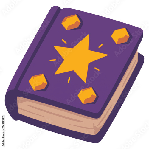 spell books witchcraft wizard magic flat color vector illustration template design