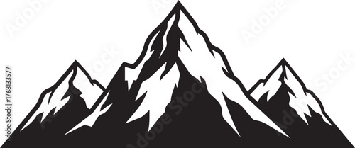 Stylized Mountain Peaks Silhouette mountains summit
