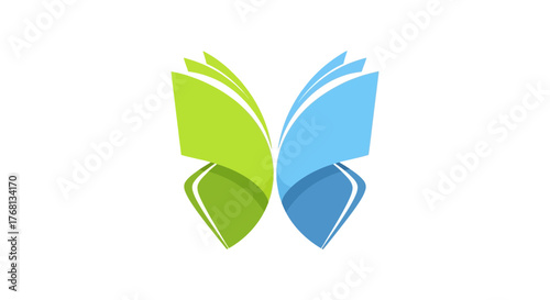 Butterfly book logo design for educational resources and nature themed learning initiatives