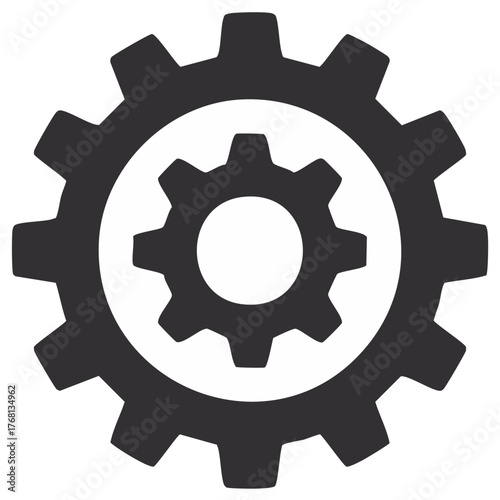 Interlocking gears mechanical engineering concept symbol for industry and collaboration