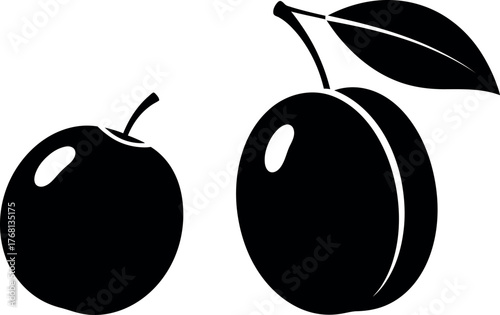 Vector Illustration of Two White Oval Shapes on Black Background, Minimalist Design Elements