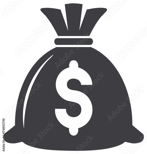 Money Bag Icon with Dollar Sign Isolated Image Business and Finance Symbol
