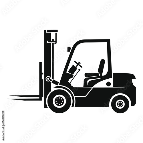 Industrial forklift silhouette for logistics and warehouse operations clipart silhouette
