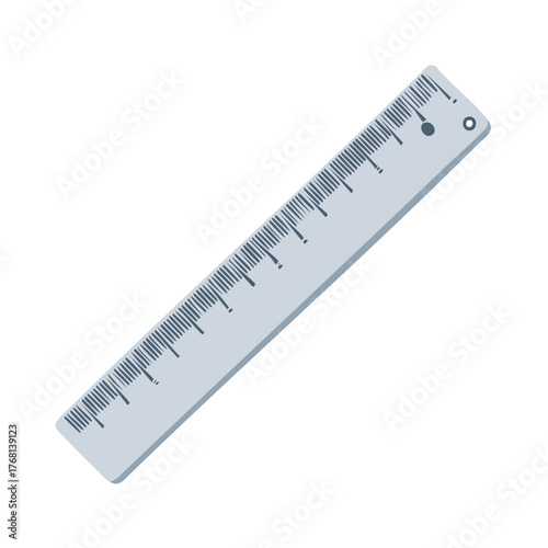Essential gray ruler tool for accurate measurement and drafting