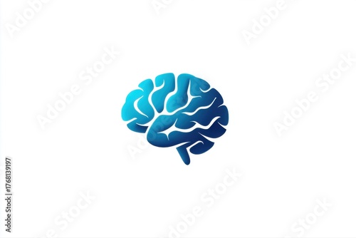 Simple geometric logo merging brain intelligence and satellite communication isolated on transparent background