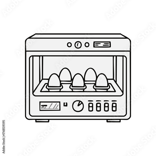 Modern Egg Incubator Illustration Hatching Process Machine Device Vector