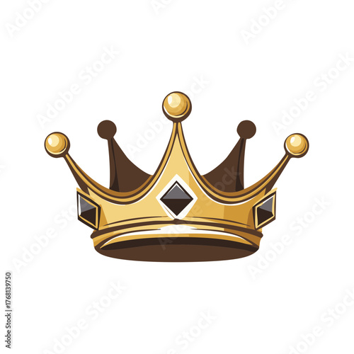 Gold crown illustration with diamonds and shiny details
