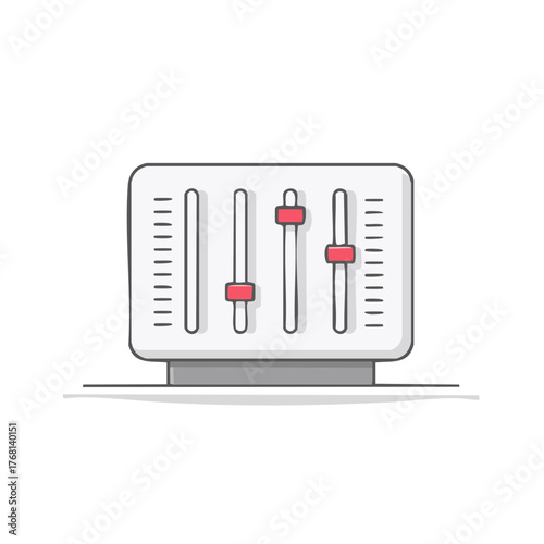 Audio Mixing Console Vector Illustration Sound Studio Equalizer Graphic