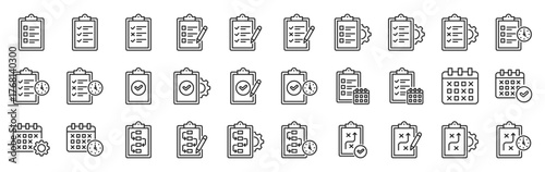 planning icon pack outline style vector collection for organization and management