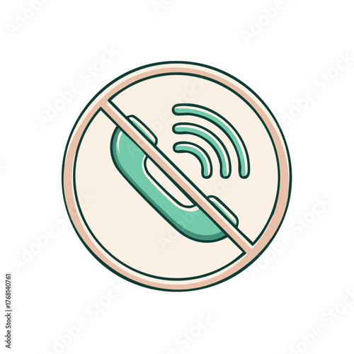 No Phone Calls Allowed Sign Graphic Communication Prohibition