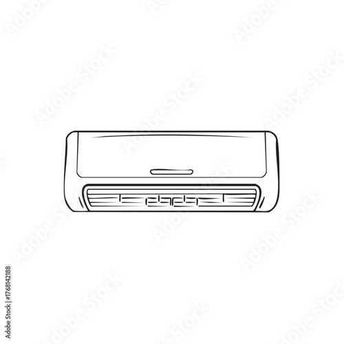 Illustration of a Wall Mounted Air Conditioner Unit for Cooling and Comfort